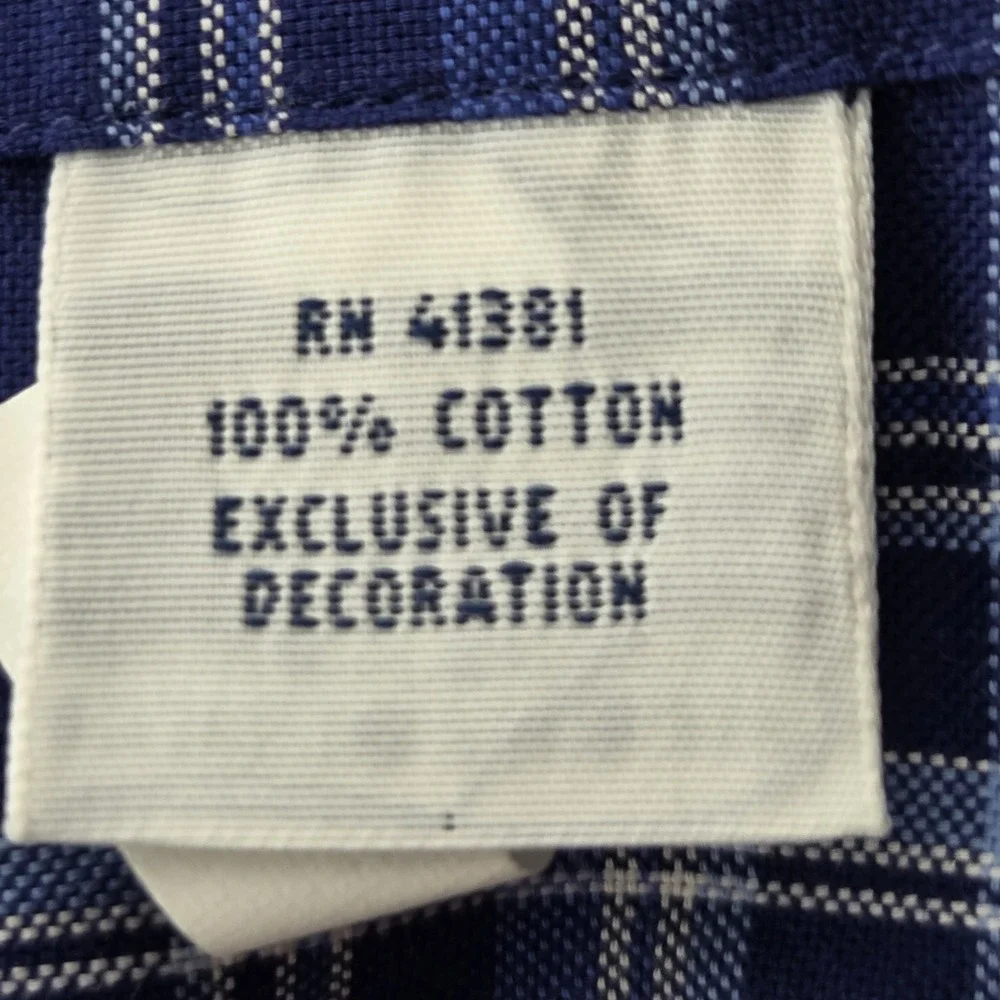 Polo Ralph Lauren Long Sleeve Button Down Shirt Mens Size XL Blue Plaid‎ EUC